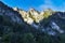 Sunrise views of the Pyrenees mountains from Pont d`Espagne