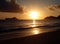 Sunrise on Waimanalo Beach on Oahu, Hawaii