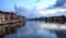 Sunrise at a waterway of Venetian Bay in Naples