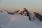 Sunrise at Weisskogel glacier in Otztal alps, Austria