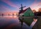 Sunrise at the windmills of Zaanse Schans.