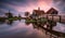 Sunrise at the windmills of Zaanse Schans.