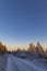 Sunrise in winter landscape near Velka Destna, Orlicke mountains, Eastern Bohemia, Czech Republic