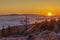 Sunrise in winter landscape near Velka Destna, Orlicke mountains, Eastern Bohemia, Czech Republic