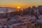 Sunrise in winter landscape near Velka Destna, Orlicke mountains, Eastern Bohemia, Czech Republic