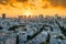 Sunrising of aerial view of Tel Aviv City with modern skylines in the morning  with arising sun in Israel