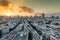 Sunrising of aerial view of Tel Aviv City with modern skylines in the morning in Israel