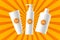 Sunscreen cosmetic products with sun protection factor labels