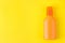 Sunscreen remedy. various sunscreens on a bright yellow background. Sun protection. Ultraviolet protection. Summer. Vacation place