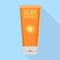 Sunscreen tube icon, flat style