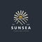 Sunsea Logo Template creative premium symbol minimalist. Vector