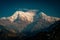 Sunset above Annapurna valley Himalayn mountain near Machapuchare Mardi Himal track in the Himalaya mountains