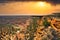 Sunset above the canyon of the Murchison River, Kalbarri, Australia