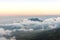 Sunset above the mountain and cloud at Mount Rinjani, Lombok Island, Indonesia