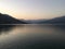 Sunset above Phewa Lake in Pokhara Valley, Nepal.