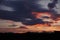 Sunset above Ridge mountains panoramaic landscape . Sunrise over