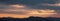 Sunset above Ridge mountains panoramaic landscape . Sunrise over