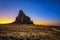 Sunset above Shiprock in New Mexico