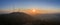 Sunset aerial countryside landscape view of Cerro Sao Miguel hill, Algarve.