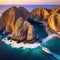 Sunset aerial photo of the Cabo San Lucas Arch taken in Baja