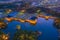 Sunset aerial view of Anapji pond in Gyeongju, Republic of Korea