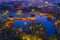 Sunset aerial view of Anapji pond in Gyeongju, Republic of Korea