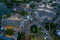 Sunset aerial view of Olympiapark in German town Munchen