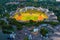 Sunset aerial view of Olympiapark in German town Munchen