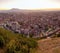 Sunset aerial view of Prizren town, Koso