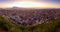 Sunset aerial view of Prizren town, Koso