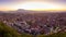 Sunset aerial view of Prizren town, Koso