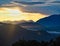 Sunset Afterglow Behind Greek Mountain Range, Greece