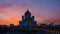 Sunset against the Cathedral of Christ the Saviour, Moscow, Russia