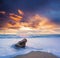 Sunset at Agios Ioannis beach in Lefkada Greece