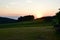 Sunset Agriculture Hay farming countryside Sachsen germany