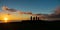 Sunset and Ahu Tahai moai platform, Rapa Nui