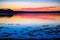Sunset along the bay on Mount Desert Island near Acadia National park, Maine