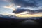 Sunset on altiplano mountains road in sud Lipez reserva, Bolivia