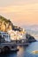 Sunset on the Amalfi Coast. Atrani, Salerno, Italy