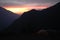 sunset andes mountais valley colorfull beauty trekking