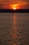 Sunset with angler pier at Lake Balaton, Hungary