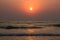 Sunset on the Arabmol beach, North Goa, India