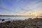 Sunset Atlantic Ocean view at Tamarist beach, in Casablanca