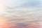 Sunset background. sky with soft and blur pastel colored clouds.  gradient cloud on the beach resort. nature. sunrise.  peaceful m