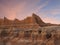 Sunset in Badlands National Park South Dakota