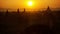 Sunset in Bagan. Top view of the architectural complex. Myanmar