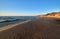 Sunset at Baltic sea and nordic dunes of Curonian spit, Nida, Lithuania