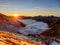 The sunset on Bandei Valley, Fagaras Mountains, Romania