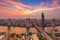 After sunset of Bangkok skylines with Chao Phraya river curve, Bangkok Thailand