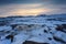 Sunset on the Barents Sea. Teriberka, Murmansk region, Russia